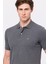 Erkek Gri Melanj Kısa Kollu Polo Yaka T-Shirt 3