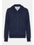 Erkek Lacivert Tam Fermuarlı Kapüşonlu Sweatshirt 1