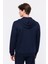 Erkek Lacivert Tam Fermuarlı Kapüşonlu Sweatshirt 4