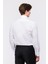 Erkek Beyaz Oliver Fit Ata Yaka Kol Düğmeli Metal Düğme Pilili Smokin Gömleği 4