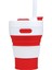 Katlanabilir Kamp Pipetli Bardak Silikon Katlanır Kahve Fincanı Spor Şişe Taşınabilir Seyahat Açık Araba 450 ml (Kırmızı) (Yurt Dışından) 1