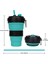 Katlanabilir Seyahat Kupası - 1 Paket Silikon Katlanır Kamp Kupası Kapaklı Spor Şişe - Genişletilebilir Haşlanmaya Karşı Korumalı Içme Bardağı - 19 Oz Taşınabilir Şişe (Yeşil) (Yurt Dışından) 2