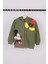 Unisex Çocuk Mickey Mouse Baskılı Haki Renk Mevsimlik Kapüşonlu Hırka 1