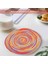 Örgülü Renkli Yuvarlak Yer Paspasları Mutfak Yemek Masası Koşucu Isı Yalıtımı Yıkanmaz Sonbahar Placemats 6'lı Set (Yurt Dışından) 3