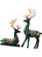 2 Figürleri Dekorları Ren Ği Heykelleri Noel Çift Elk Heykelleri Yeşil (Yurt Dışından) 2