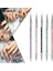 E 5 Adet/takım 2 In 1 Çift Uçlu Nail Art Liner Fırçalar Kristal Saplı Profesyonel Uv Jel Süsleyen Boyama Çizim Kalemi Dıy Araçları (Yurt Dışından) 5