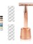D657-ROSE Gold Set Haward Jiletli 10 Bıçaklı Jilet, Kadın Metal Tıraş Makinesi, Erkek Manuel Sakal Jilet, Sürdürülebilir, Sıfır Atık, Yeniden Kullanılabilir (Yurt Dışından) 3