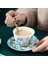 Stil D 220 ml Kahve Fincanı Kore Retro Kremsi Sarı Pastoral Çiçek Oyma Altın Seramik Ingilizce Öğleden Sonra Tatlı Çiçek Çay Bardağı ve Tabağı (Yurt Dışından) 4