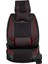 Chery Tiggo Uyumlu Yarı Deri Oto Koltuk Kılıfı Tam Takım 5li Set (Elite Seri) Siyah-Kırmızı 4