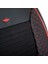 Alfa Romeo Stelvio Uyumlu Yarı Deri Oto Koltuk Kılıfı Tam Takım 5li Set (Elite Seri) Siyah-Kırmızı 5