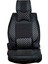Jeep Comander Uyumlu Yarı Deri Oto Koltuk Kılıfı Tam Takım 5li Set (Elite Seri) Siyah-Beyaz 4