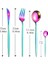 Gökkuşağı Yemek Takımı Gökkuşağı Gümüş Çatal Bıçak Kaşık Seti 304 Paslanmaz Çelik Çatal Kaşık Bıçak Lüks Sofra Takımı Ev Mutfak Yemeği Seti Bırak Gemi (Yurt Dışından) 1