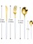 Whitegold 4 Adet Ayna Altın Paslanmaz Çelik Çatal Bıçak Kaşık Seti Çocuk Çatal Bıçak Çorba Tatlı Buz Kaşığı Komple Akşam Yemeği Yemek Takımı Seti Çubuklarını (Yurt Dışından) 1
