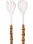 2 Adet Gümüş 2 Adet Gümüş Yemek Takımı Çatal Bıçak Takımı 304 Paslanmaz Çelik Ahşap Bambu Saplı Yemek Servisi Salata Spork Sunucu Çatal Kaşık Sofra Seti (Yurt Dışından) 1
