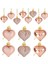 24 Adet Gül Altın Günü Kalp Şeklinde Süsler Kalp Şeklinde Baubles Süsler Ev Ağacı Asılı Süslemeleri (Yurt Dışından) 1