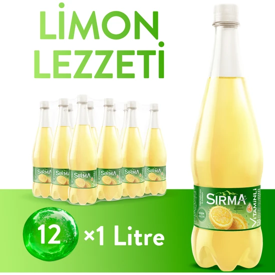 Sırma C Vitaminli Limon Aromalı Maden Suyu 12X1 Lt