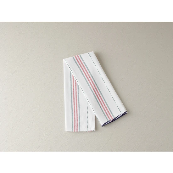 English Home Yılbaşı Carmen Stripe Pamuk Kurulama Bezi 30X50 cm Beyaz