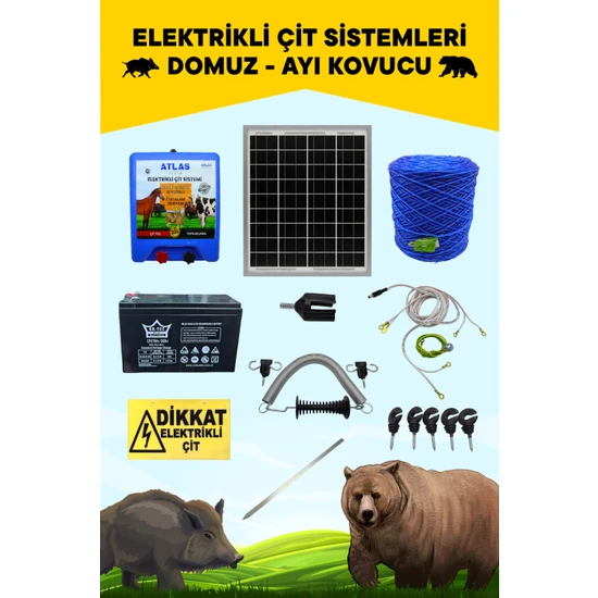 Atlas Ekonomik Elektrikli Çit 5 Yıl Garanti 2000MT Set Ömürlük Ürün No4