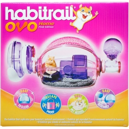 Habitrail Hagen Ovo Home Hamster Kafesi Pembe 28X56X26 cm