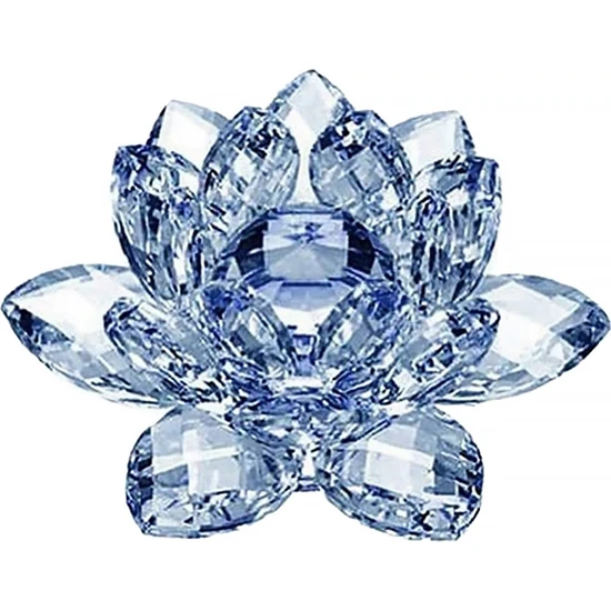 Humble Mavi Kristal Çiçek Süsleri Kristal Lotus Iç Dekorasyon Kristal Cam Lotus Süsleri (Küçük) (Yurt Dışından)