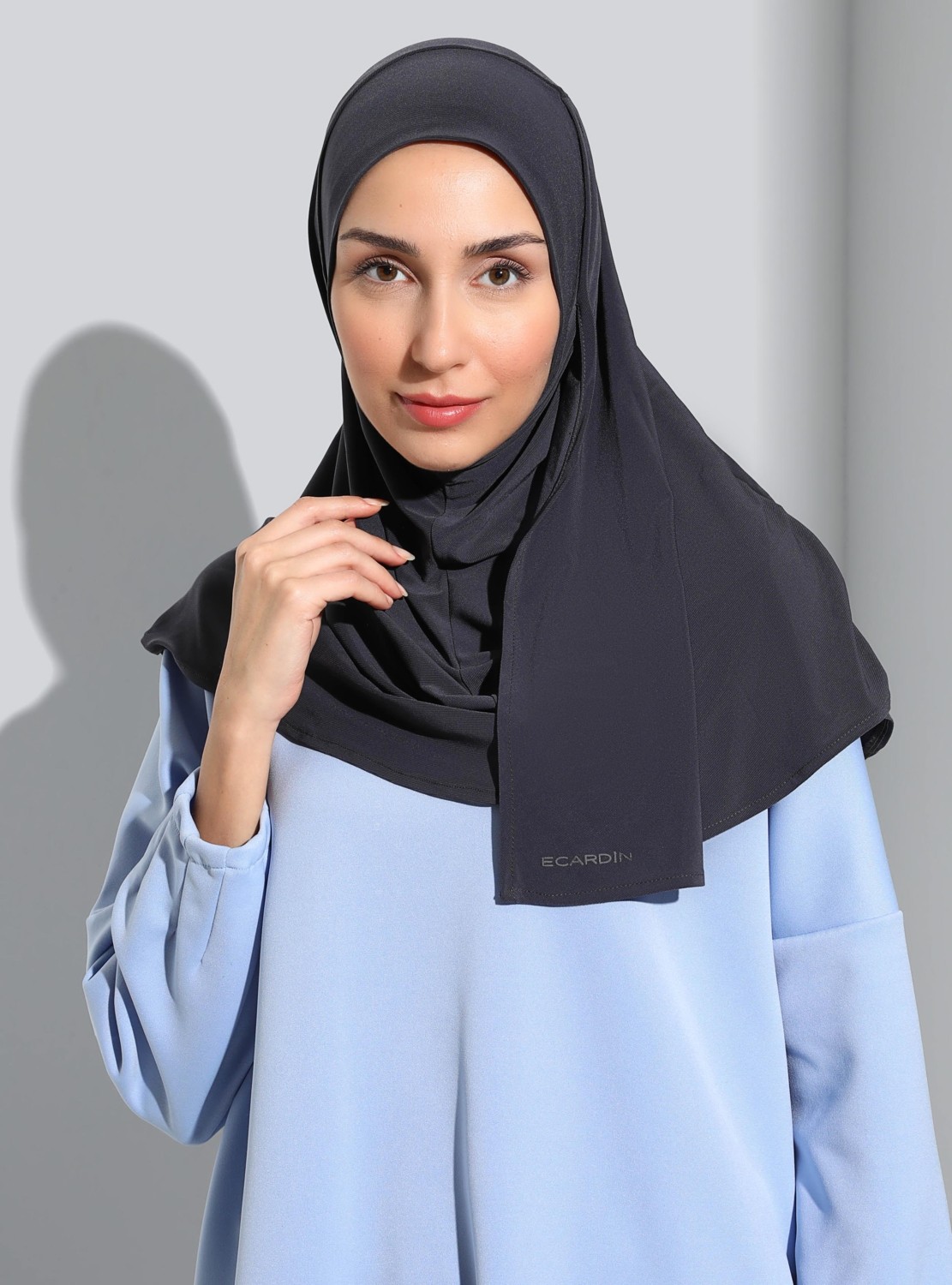 Ecardin Bone Ecardin ST500-SANDY Türban Şal 48 Antrasit- Antrasit - Ecardin görsel 3