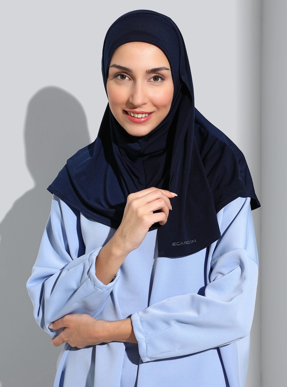 Ecardin Bone Ecardin ST500-SANDY Türban Şal 03 Lacivert - Lacivert- Ecardin