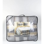 Merinos Çift Kişilik Yorgan Seti Antonin Gri-Sarı 220X240 Polyester Desenli Yumuşak Kumaş
