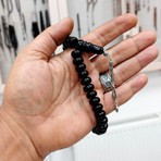 OltutaşıMarket Bilek Boy Tekerlek Kesim Gürcistan Oltu Taşı Tesbih 12 x 7 mm