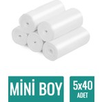Naft Çöp Torbası Mini Boy Küçük 40'lı 5 Rulo 40 x 50 cm Çöp Poşeti
