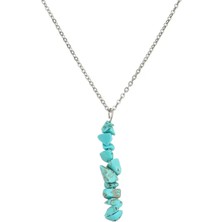 NBS Beautiful Naturel Stones Genç ve Zinde Kalma Firuze Doğal Taş Kolye ve Küpe Set FIRUZE520KÜPEEE