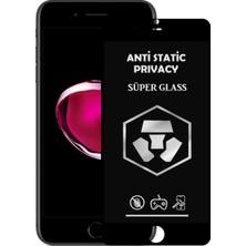 Caseart Apple iPhone 7 Plus Tam Kaplayan Anti Statik Hayalet Süper Cam Ekran Koruyucu - Siyah