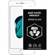 Caseart Apple iPhone 8 Plus Tam Kaplayan Anti Statik Hayalet Süper Cam Ekran Koruyucu - Beyaz