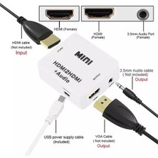 hdmı 2 hdmı + audio 3,5 mm stereo audio ses ayırıcı adaptör