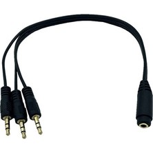 ses sistemi kablosu 3 erkek 1 dişi 3,5mm stereo kablo