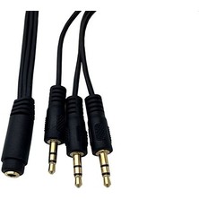 ses sistemi kablosu 3 erkek 1 dişi 3,5mm stereo kablo