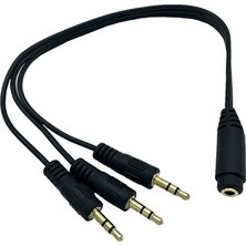 ses sistemi kablosu 3 erkek 1 dişi 3,5mm stereo kablo