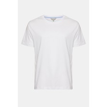 Edwards Erkek Beyaz Organik Pamuklu Bisiklet Yaka T-Shirt