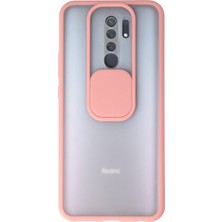 Newface Xiaomi Redmi 9 Kılıf Palm Buzlu Kamera Sürgülü Silikon - Pembe