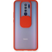 Newface Xiaomi Redmi 9 Kılıf Palm Buzlu Kamera Sürgülü Silikon - Kırmızı