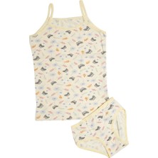 Kota 3406x6 Kız Çocuk 6'lı Karışık Desen İp Askılı Atlet Külot Takım-Renkli