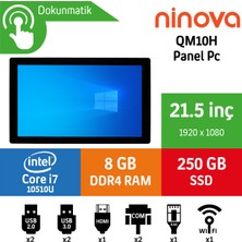 Ninova 21.5" Gümüş QM10H-I7 8GB-250SSD Panel Pc