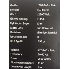 Premium Market Fön Makinesi Vega Air 3500 Gerçek 2500 Watt Profesyonel