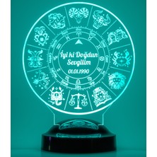 Love Lamp 3 Boyutlu Kişiye Özel Konsept Hediye Astroloji & Burç 3D LED Lamba
