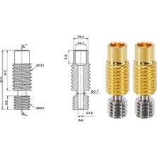 Humble 2 Adet All-Metal V6 Boğaz Isı Kırma Titanyum Alaşımlı Bakır 3D Yazıcı Memesi Boğaz 1.75MM Hotend Isıtıcı Bloğu (Yurt Dışından)