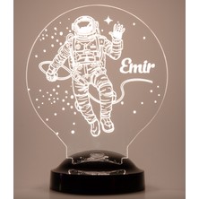 Love Lamp 3 Boyutlu Kişiye Özel Konsept Hediye Astronot 3D LED Lamba