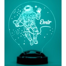 Love Lamp 3 Boyutlu Kişiye Özel Konsept Hediye Astronot 3D LED Lamba