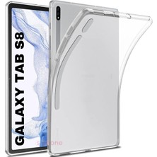 SPHONE Samsung Galaxy Tab S8 11INÇ Uyumlu Tablet Kılıf Clear Şeffaf Sararmaz Dört Köşe Koruma Esnek Silikon