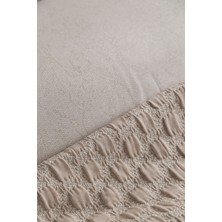Apricitas Home Trona Beige Çift Kişilik %100 Pamuk Nevresim Takımlı Battaniye ve Yatak Örtüsü Seti