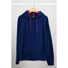 ADAM BOXES Oversize Kapüşonlu Polar Sweatshirt N-Myndo - Lacivert