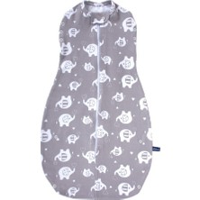 Sevi Bebe Yenidoğan Tulum Kundak ART-559 Kız Çocuklar İçin Gri Renkli Sevimli Desenli